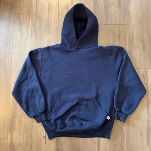 Vintage 90s Made in USA Russell Athletic Pullover Navy Hoodie Medium